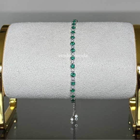 Swarovski Crystal Subtle Matrix Green Silver Tone Bracelet 5632064 - Picture 1 of 9
